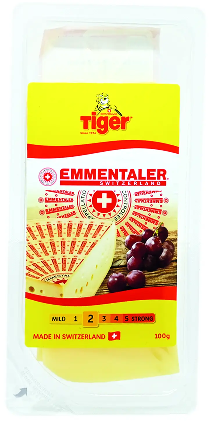 10.01.002.021 Queso Emmenthal Slices Tiger Suizo 100 gr